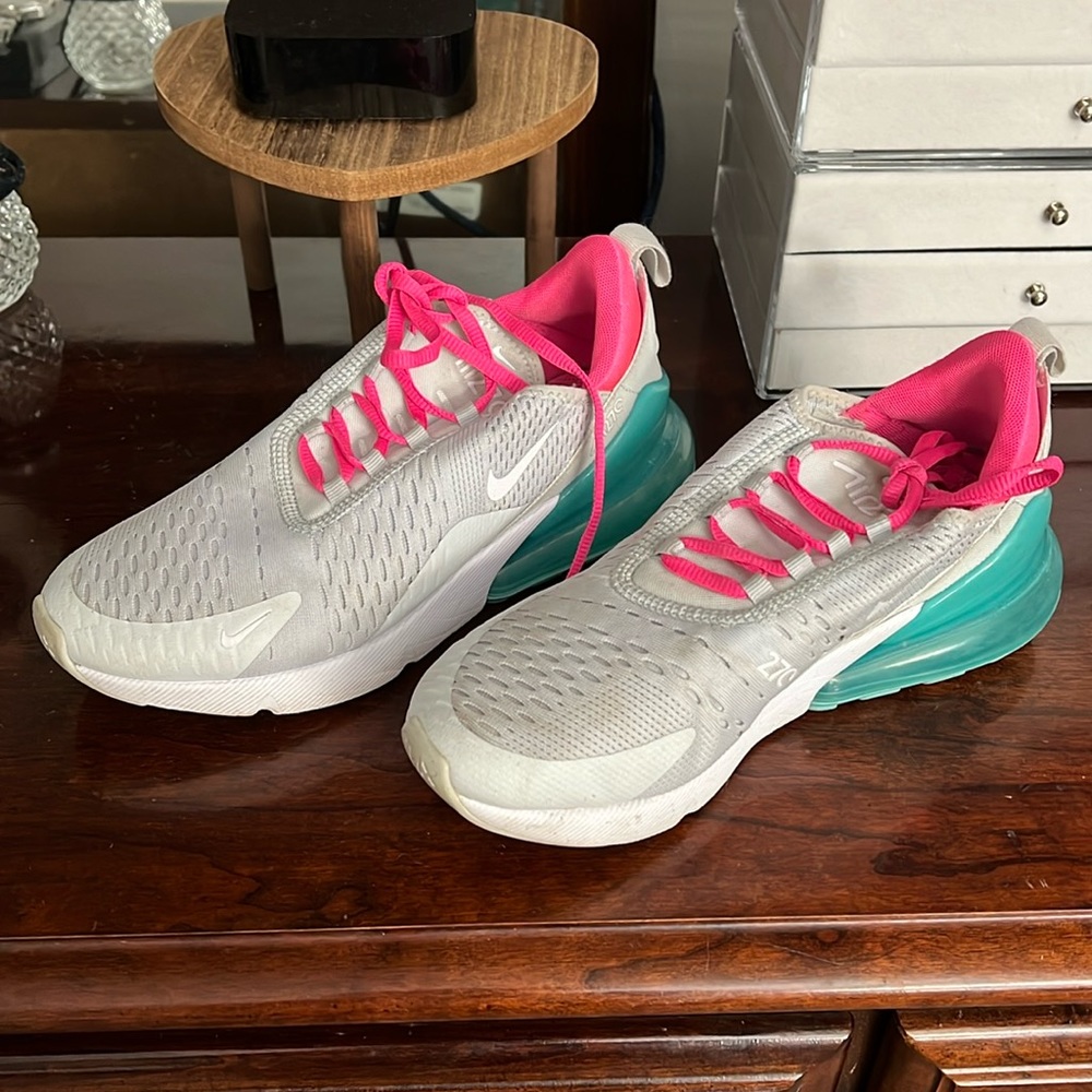 Nike Women’s Athletic Shoes White with Pink and Teal Accents